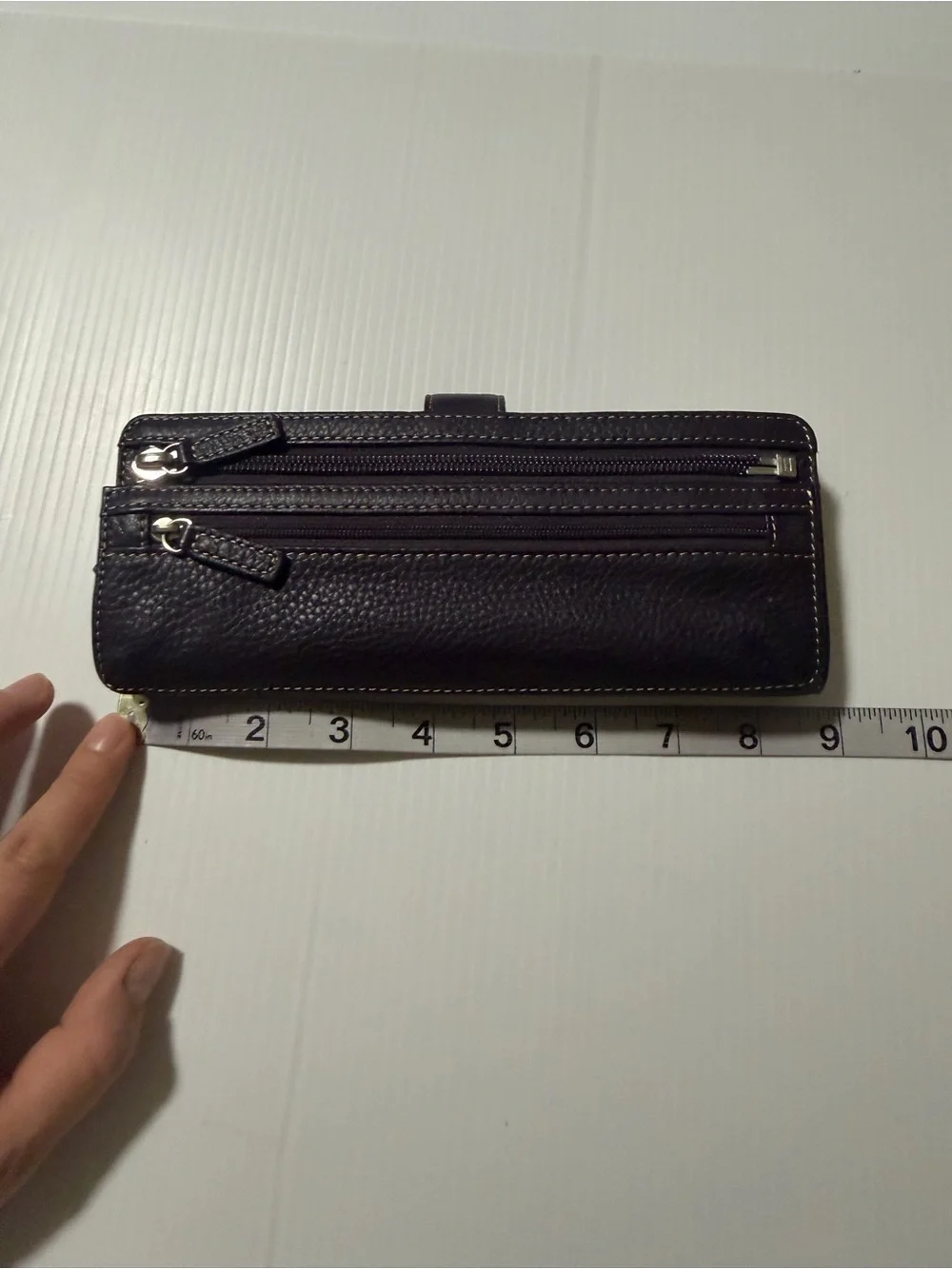 Levenger Purple Pebbled Leather Travel Jewelry Roll Organizer Case Snap Closure - Picture 8 of 9